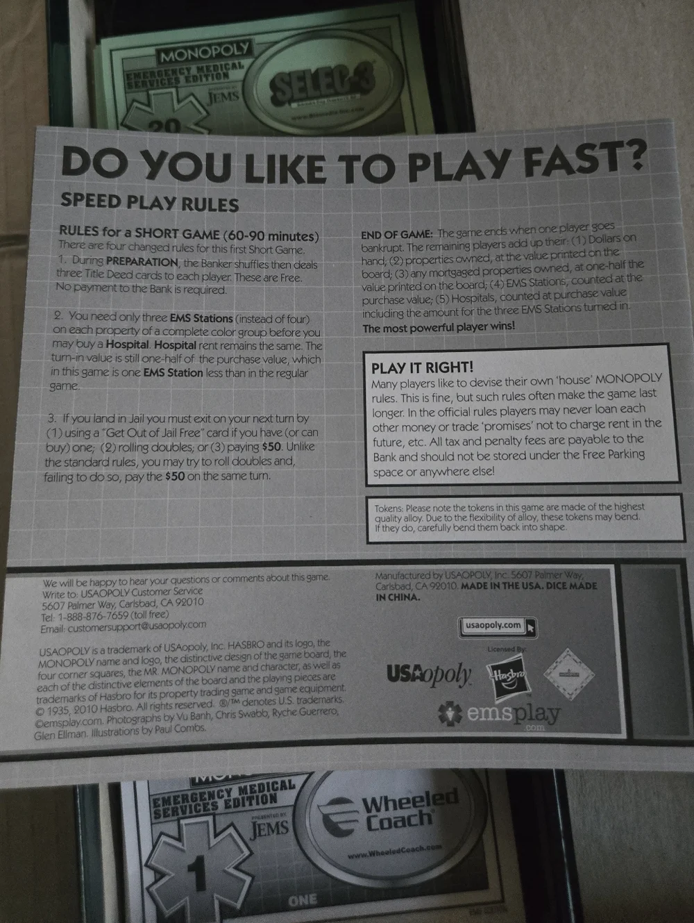 MONOPOLY: Emergency Medical Services Edition Board Game (Jems) - Picture 10 of 15